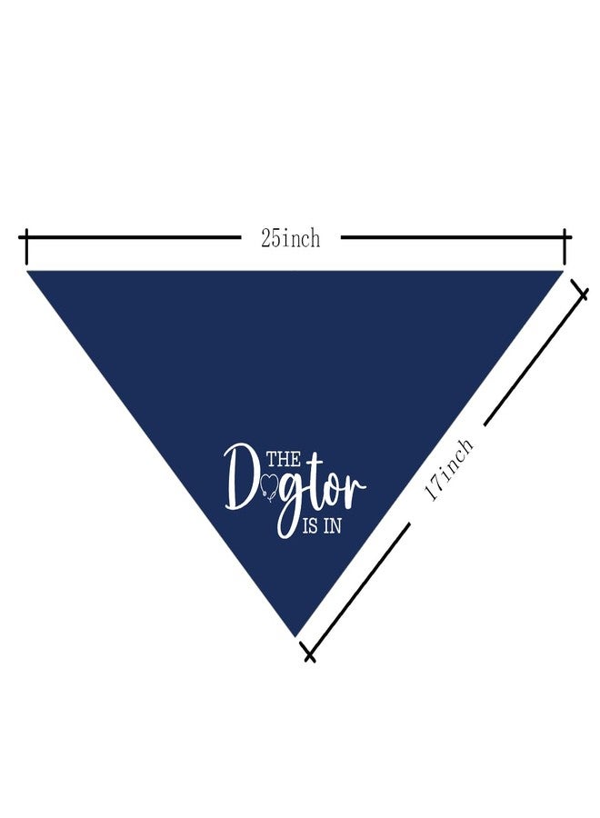 ZPPRJF The Dogtor is in Dog Bandana, Funny Cute Therapy Dog Bandana, for Dogs Lovers, Pet Scarf Accessories for Small Medium Dogs Cats Photo Prop, Dark Blue Pet Triangle Scarf - Image 4