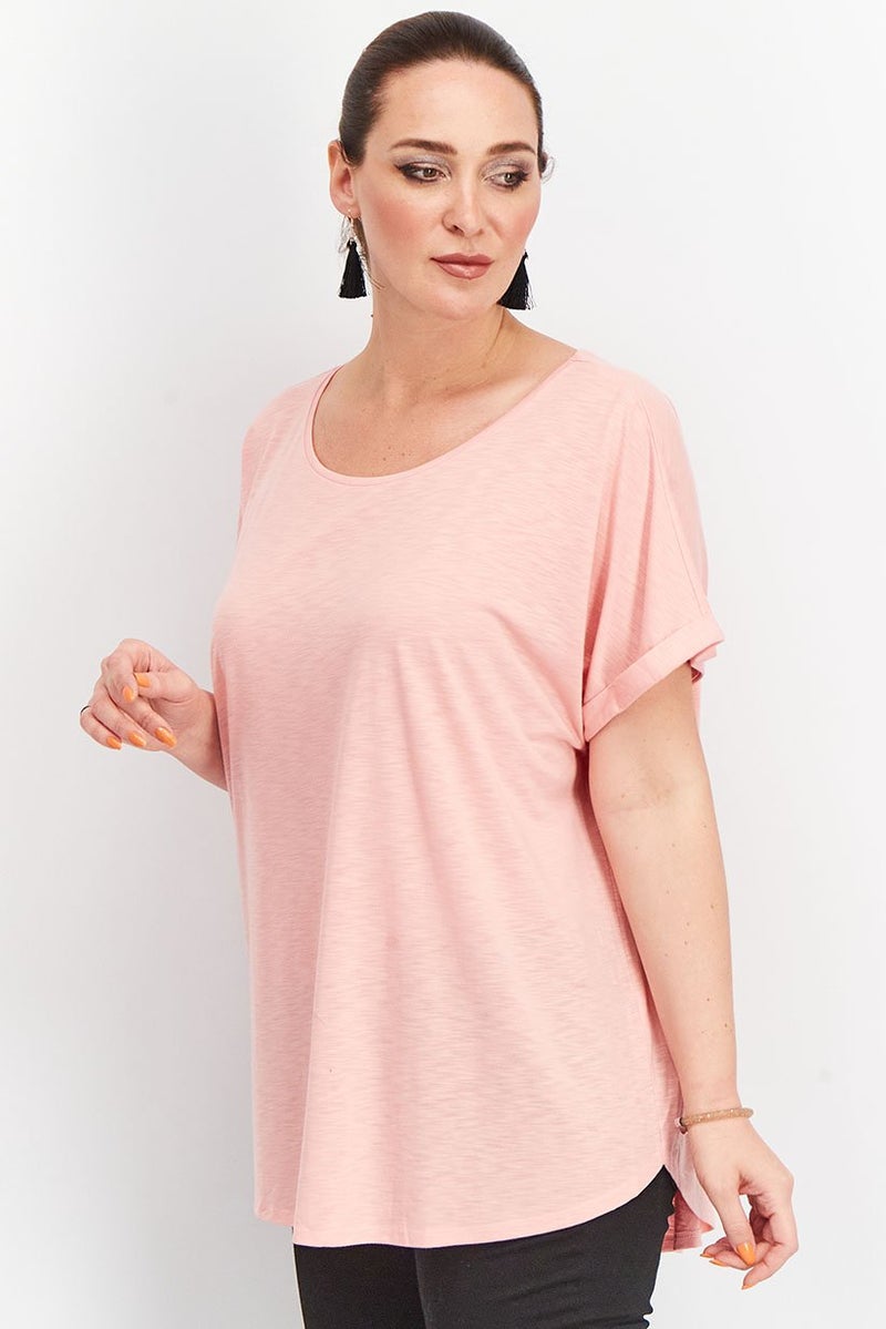 Tchibo تي شيرت تدريب قصير الأكمام للنساء، وردي - Image 4