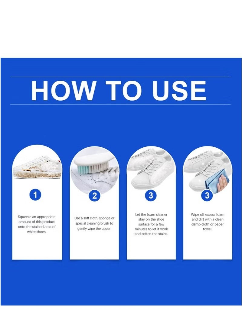Jaysuing Foam Cleaner White Shoes, Surfactant Foam Removes Stains Quickly, Sneaker Cleaning Spray Foam, Whitening Sneaker Canvas, Whitening And Yellowing Shoe Edges (100ml) - Image 4