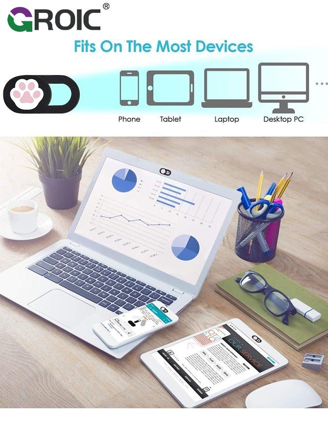 GROIC Webcam Cover 3 Pack Slide Ultra Thin Laptop Camera Paw Paw Cover Slide for Echo Show, Phone, Computer, Tablet, Mac Air, Chromebook, PC - Image 3