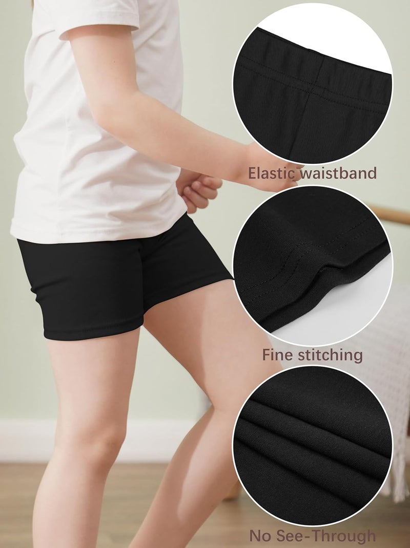 ZONEY 4 Pack Cotton Toddler Girls Shorts - Breathable Comfy Under Dress Shorts - Image 3