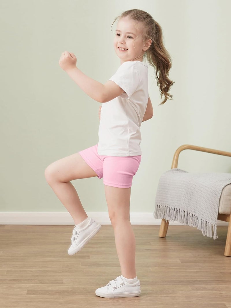 ZONEY 4 Pack Cotton Toddler Girls Shorts - Breathable Comfy Under Dress Shorts - Image 4