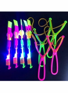 كاست ويف لعبة طائرة هليكوبتر، لعبة قاذف صواريخ، مع أضواء LED تتألق في الظلام، لوازم حفلات ممتعة لهدايا ، لعبة خارجية للأطفال، ألعاب تعليمية للأطفال (10 قطع)  - Image 2