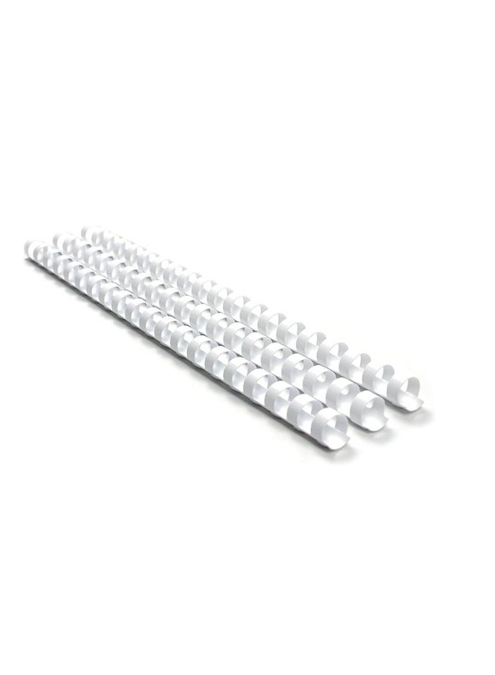 Kalon 12MM Plastic Spiral Binding Ring 21 holes Plastic comb binder Ring White For Book and Notebook, Office & School Pack Of 100Pcs  - Image 1