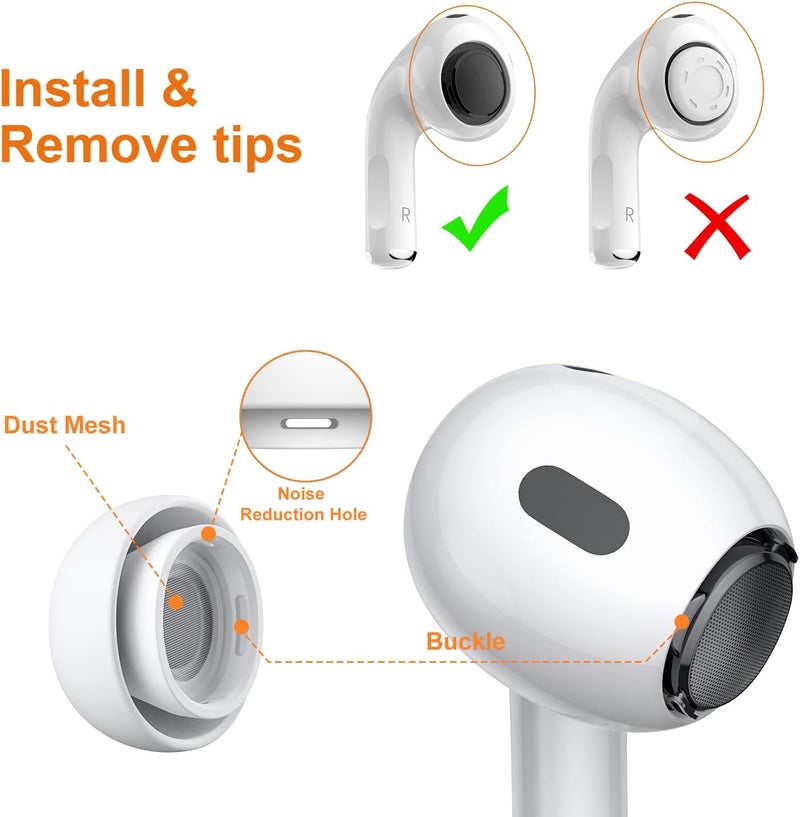 Link Dream 12 Pieces Replacement Ear Tips for AirPods Pro/AirPods Pro 2 Silicon Ear Buds Tips with Portable Storage Box (S/M/L) (6 Pairs) - Image 4