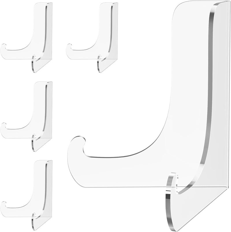 Beynant 5 Pack Acrylic Display Stand, Plate Stand for Display, Clear Easel Stand, Display Holder for Card, Frame, Picture, Magazine, Book, CD, Phone (Small/ 3 Inch) - Image 1