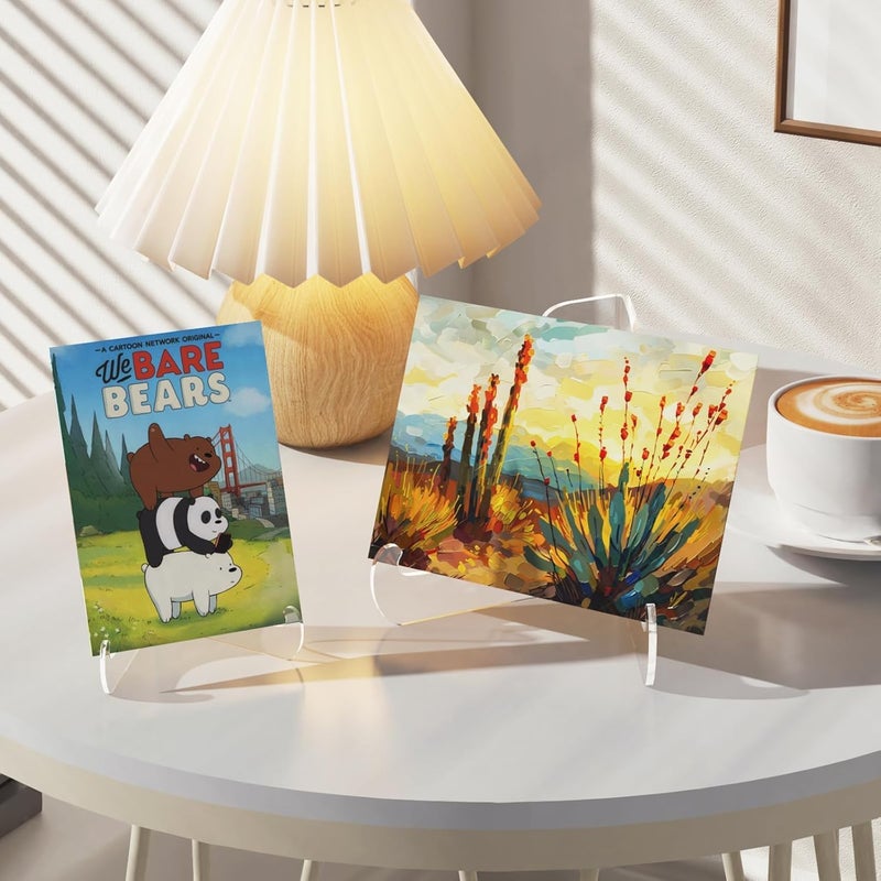 Beynant 5 Pack Acrylic Display Stand, Plate Stand for Display, Clear Easel Stand, Display Holder for Card, Frame, Picture, Magazine, Book, CD, Phone (Small/ 3 Inch) - Image 5