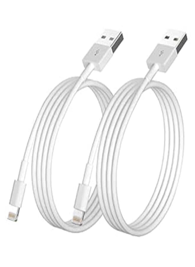 Durcord - iPhone Charger, [Apple MFi Certified] 2Pack 3ft Fast Lightning Cable for Long iPhone Cable Cord, Apple Charging Cable Cord for iPhone 12/11 Pro/11/XS MAX/XR/8/7/6s/6/5S/SE iPad/Air Original White - Image 1