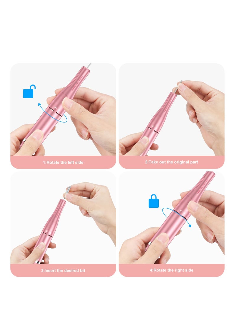 KASTWAVE Rechargeable Nail Drill Electric Nail File,Professional 35000RPM Nail Drills for Acrylic Nails, Manicure Pedicure Polishing with 11Pcs Nail Drill Bits and Sanding Bands for Home and Salon Use - Image 5