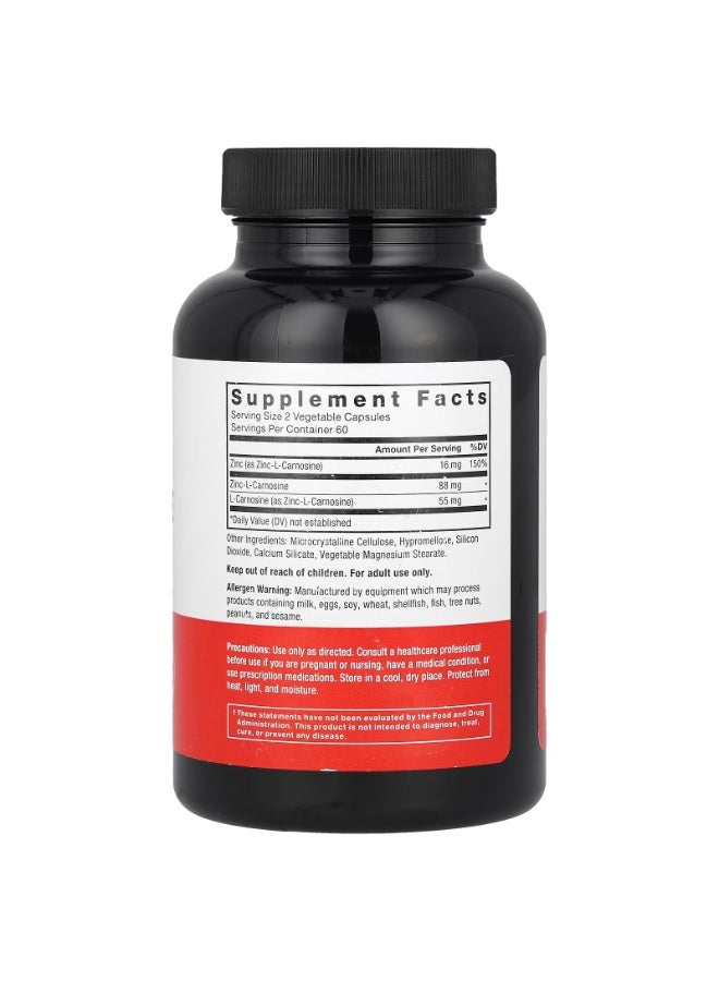 Force Factor Zinc-L-Carnosine Complex, 120 Vegetable Capsules - Image 2
