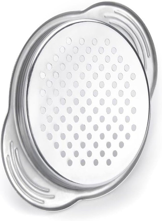 SelHeng Stainless Steel Food Can Strainer Sieve Metal Tuna Press Filter Canning Lid Colander Oil Drainer Kitchen Tools for Beans Vegetables (Silver) - Image 1