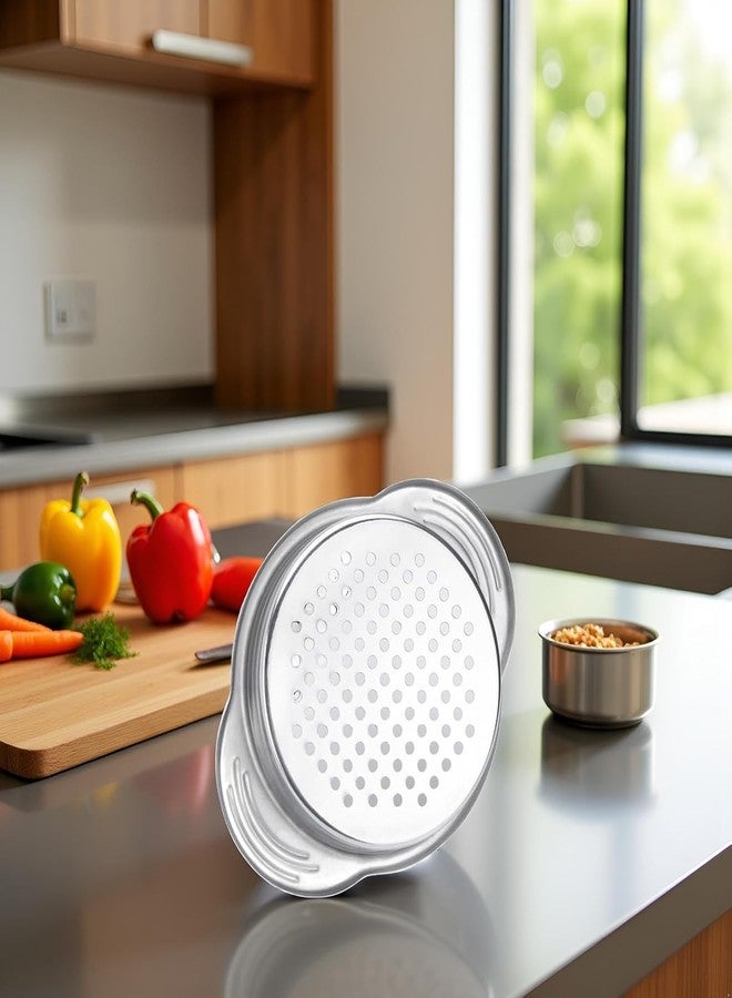SelHeng Stainless Steel Food Can Strainer Sieve Metal Tuna Press Filter Canning Lid Colander Oil Drainer Kitchen Tools for Beans Vegetables (Silver) - Image 5