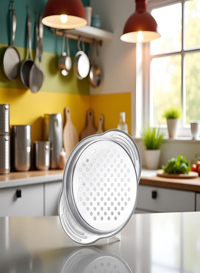 SelHeng Stainless Steel Food Can Strainer Sieve Metal Tuna Press Filter Canning Lid Colander Oil Drainer Kitchen Tools for Beans Vegetables (Silver) - Image 3