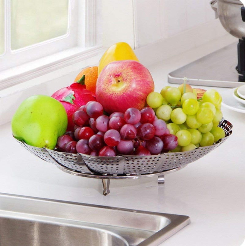 KREZON Steamer Basket Vegetable Steamer Basket Steamer Basket Stainless Steel 59 Inch Adjustable - Image 4