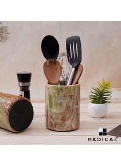 RADICALn RADICALN Handmade Marble Utensil Holder Green Kitchen Organizer Home Accessories  - Image 2