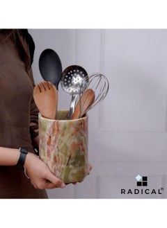 RADICALn RADICALN Handmade Marble Utensil Holder Green Kitchen Organizer Home Accessories  - Image 5