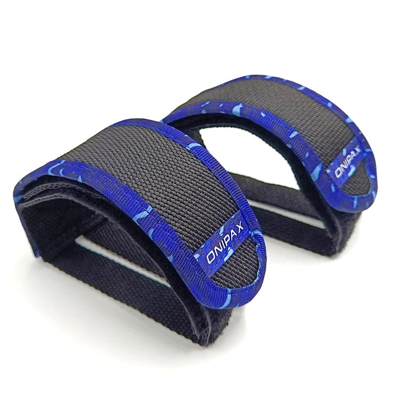 ONIPAX Outdoor Bike Pedal Straps Toe Clips Straps Tape 2 PCS Blue Camouflage
