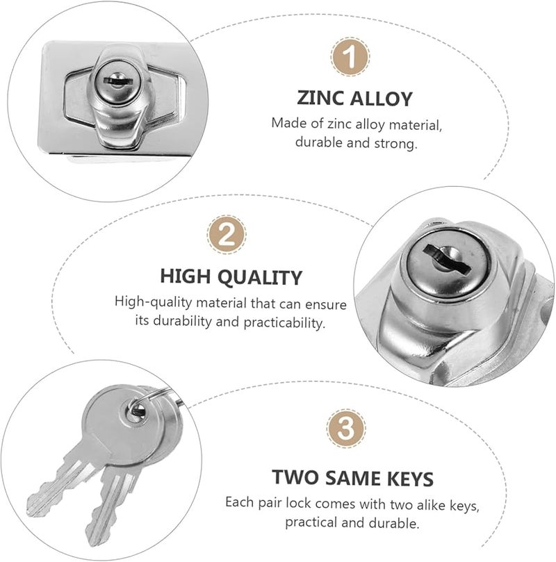 2 Pack Heavy Duty Cabinet Locks with Keys for Doors Gates Furniture Safety Privacy Easy Install - Image 4