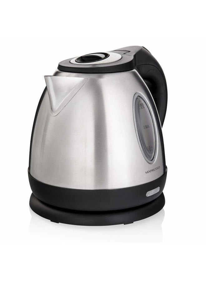 Mixpresso غلاية كهربائية من الفولاذ المقاوم للصدأ، وعاء بدون سلك سعة 1.2 لتر، غلاية ماء كهربائية محمولة، وعاء غليان قوي 1500 واط، غلاية ماء، غلاية شاي كهربائية مع حماية من الغليان الجاف - Image 1