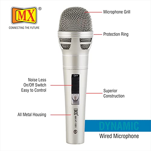 MX Karaoke Dynamic Vocal Microphone Wired Handheld Mic with On/Off Switch & 14.8ft Detachable Cable for Speaker & PA System - Image 2