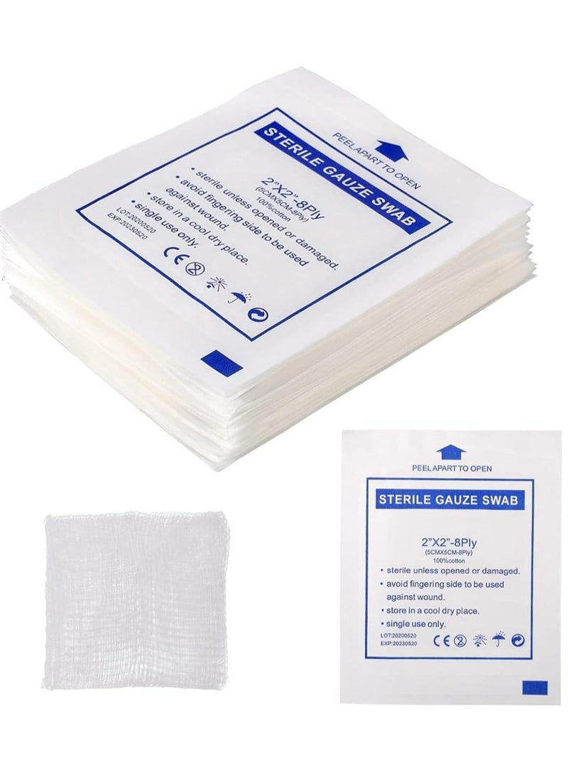 30Pcs Gauze Swabs, Non Woven Cotton Gauze Pads, Disposable Gauze, Swabs Bleeding Stop Gauze, Sterile Dressings Cotton Gauze, Absorbent Cotton Gauzes, Household Supplies for Home Outdoor (5 x 5cm) - Image 1