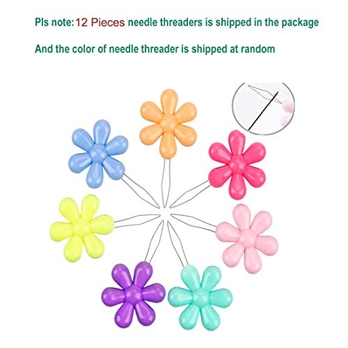 FeiHong Multicolor Needle Threaders, 12 Pieces Flower Head Wire Loop Needle Threaders Hand Machine Sewing Tool for Sewing Crafting, Knitting Craft, Quilting, DIY Art - Image 2