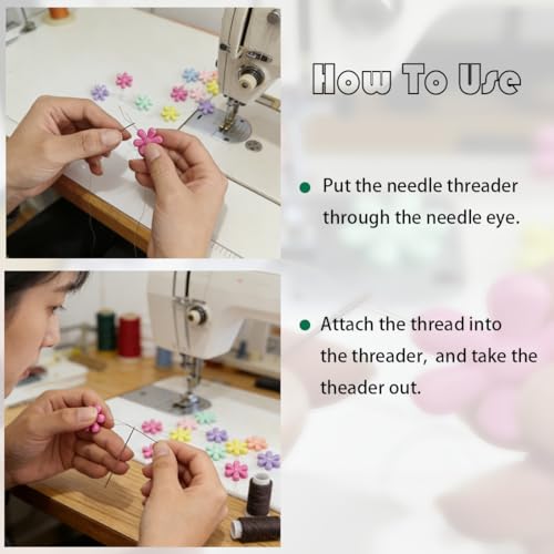 FeiHong Multicolor Needle Threaders, 12 Pieces Flower Head Wire Loop Needle Threaders Hand Machine Sewing Tool for Sewing Crafting, Knitting Craft, Quilting, DIY Art - Image 4