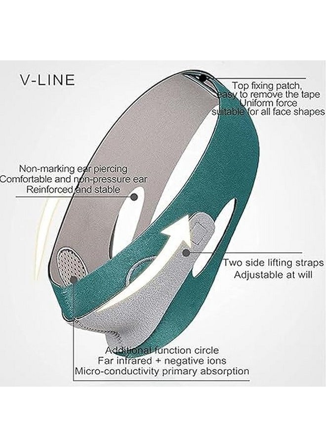Generic Face Slimming Belt - V-Shape Face Masks for Double Chin Shaper for Men & Women, Facial Lift Slim Cheeks Lifting Reusable Belt Facial Anti Wrinkle Chin Strap Elastic Face Slimming Bandage(PCS 1)(G133)  - Image 2