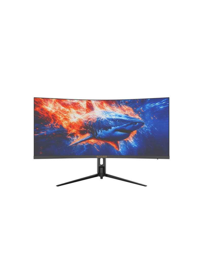 ساديس شاشة ألعاب منحنية Sades GL-Shark مقاس 34 بوصة بدقة QHD | معدل تحديث 180 هرتز، زمن استجابة 0.5 مللي ثانية MPRT، HDR400 | دقة 3440×1440، مزامنة تكيفية | أسود - Image 1