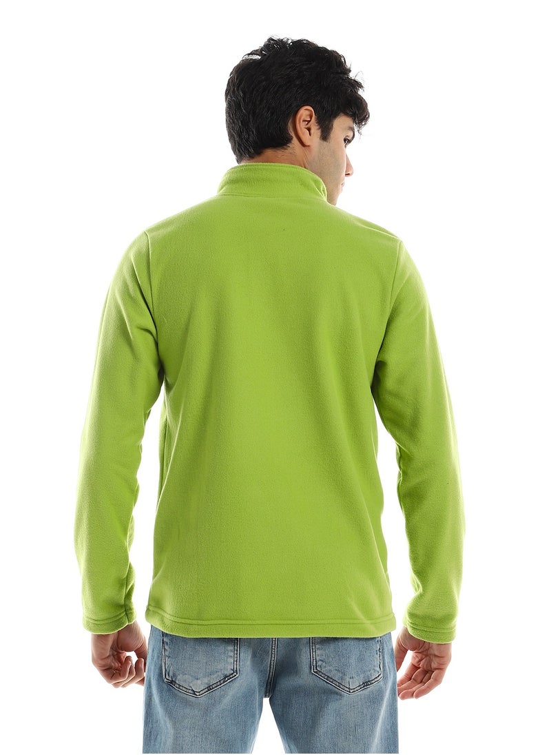 Andora - Hips Length Zip Through Neck Sweater - Pistachio - Image 1