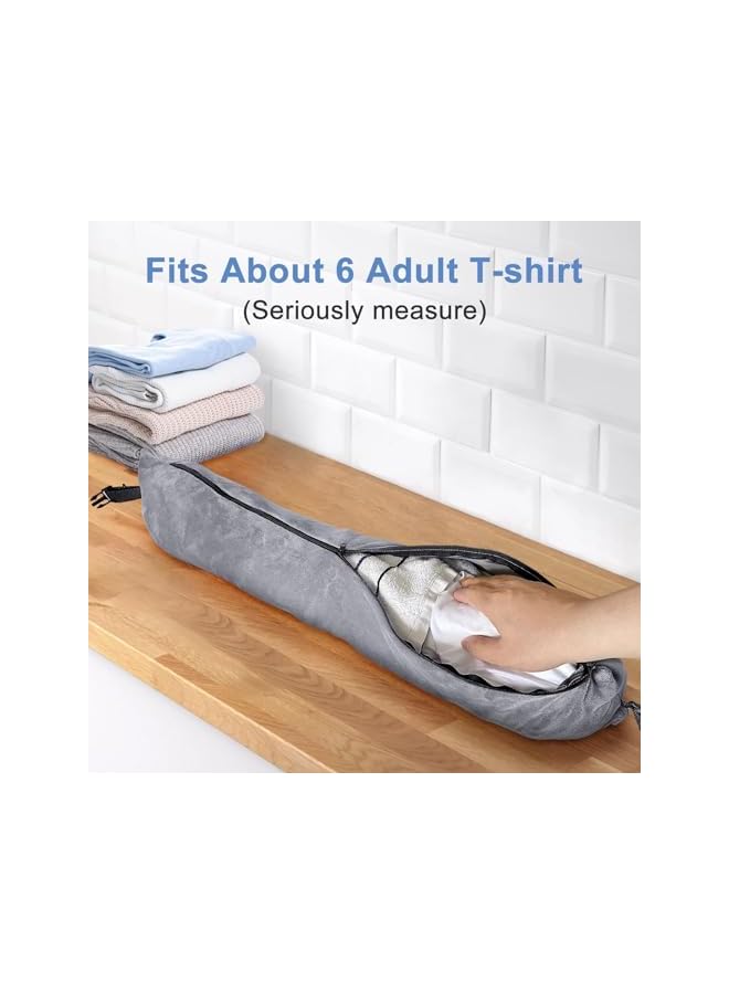 The Bros Stuffable Travel Pillow for Extra Luggage, Velvet Travel Neck Pillow Storage Bag with Adjustable Neck Size, Fits About 6 T-Shirts Travel Essentials Multifunctional Sleeping Rest Cushion - Image 2