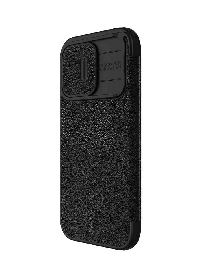 Nillkin Qin Pro Series Leather case for Apple iPhone 15 Pro 6.1-Black - Image 2