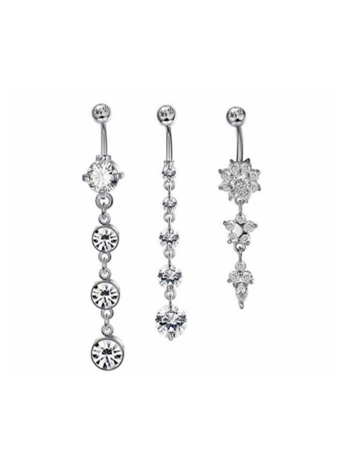 PEI  AN 10-Piece Stainless Steel Button Belly Ring Set  - Image 3