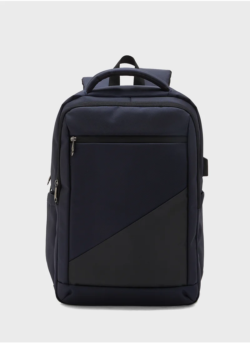 Robert Wood Premium Backpack With Pocket Organiser And Usb Port