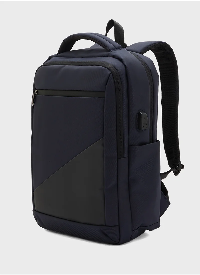 Robert Wood Premium Backpack With Pocket Organiser And Usb Port