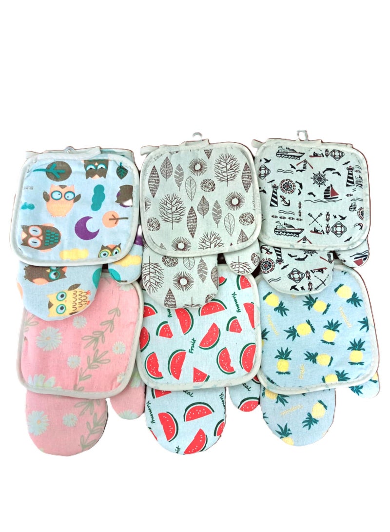 2-Piece Insulated Oven Glove in Multicolor Linen  - Image 2