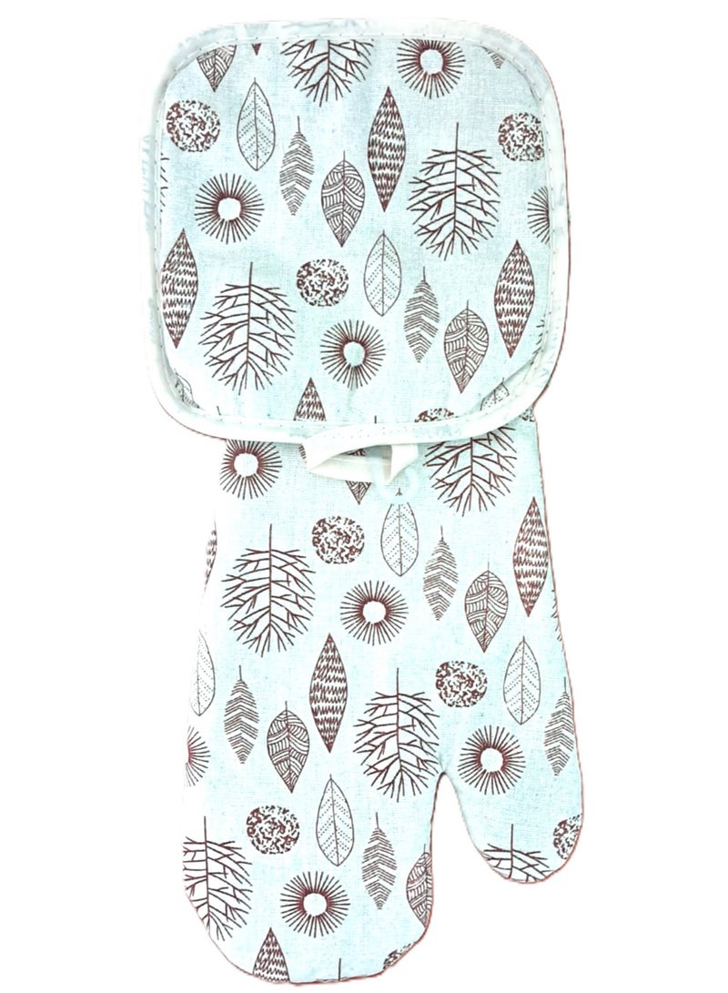 2-Piece Insulated Oven Glove in Multicolor Linen