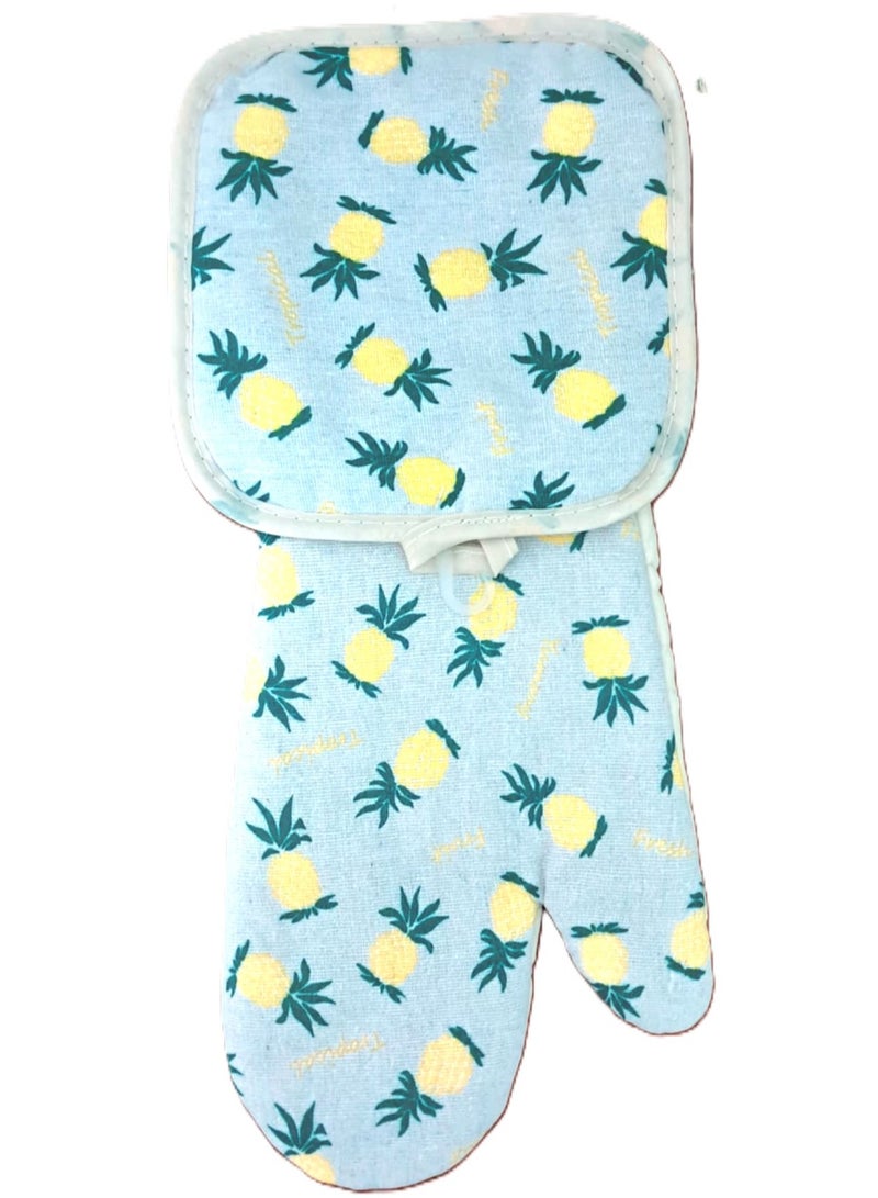 2-Piece Insulated Oven Glove in Multicolor Linen