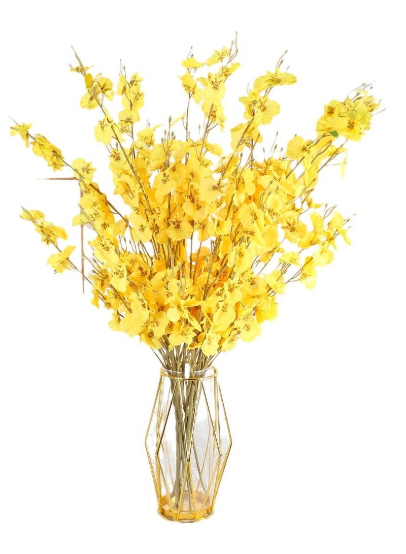 ٦ سيقان أوركيد صناعي فاخرة - ٥ أزهار طبيعية المظهر في كل ساق - لتزيين المنزل بألوان مميزة - Image 1