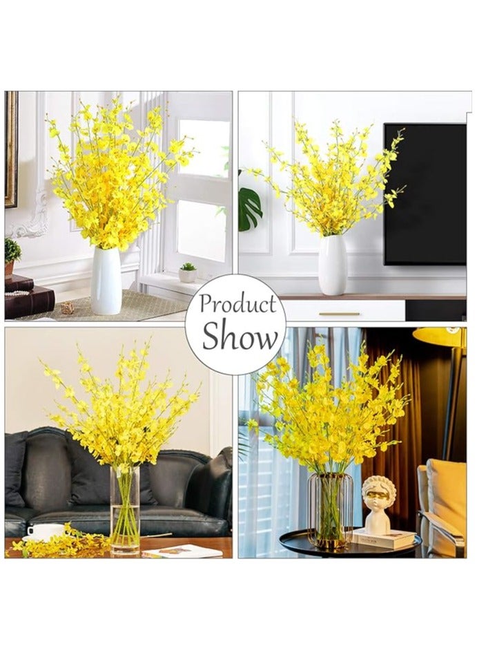 ٦ سيقان أوركيد صناعي فاخرة - ٥ أزهار طبيعية المظهر في كل ساق - لتزيين المنزل بألوان مميزة - Image 2