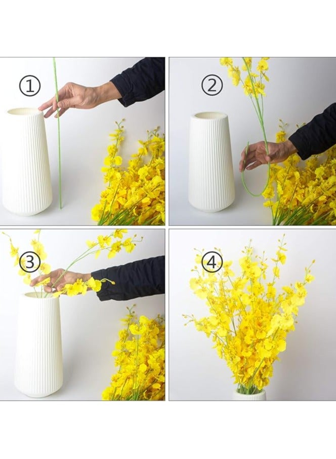 ٦ سيقان أوركيد صناعي فاخرة - ٥ أزهار طبيعية المظهر في كل ساق - لتزيين المنزل بألوان مميزة - Image 3