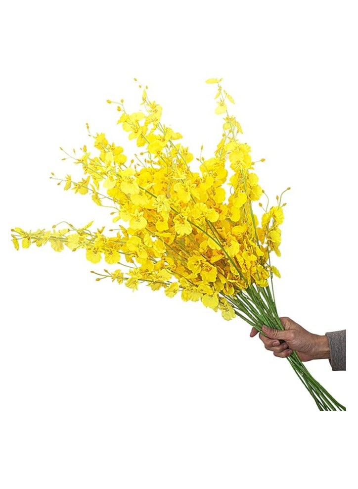 ٦ سيقان أوركيد صناعي فاخرة - ٥ أزهار طبيعية المظهر في كل ساق - لتزيين المنزل بألوان مميزة - Image 5