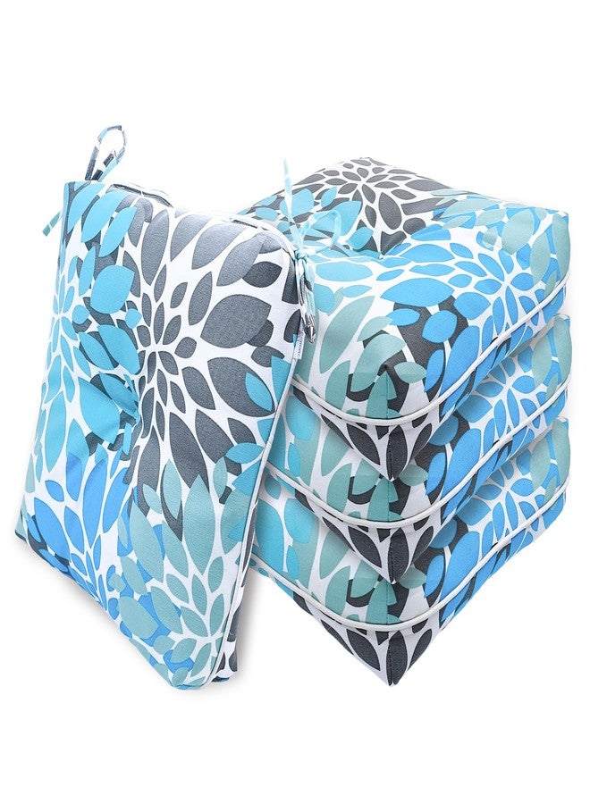 JMGBird Pack of 4 Square Chair Cushions for Dining Chairs 16"x16"x4" - Non-Slip Water-Resistant Seat Pads for Kitchen Patio Outdoor Furniture - Image 1