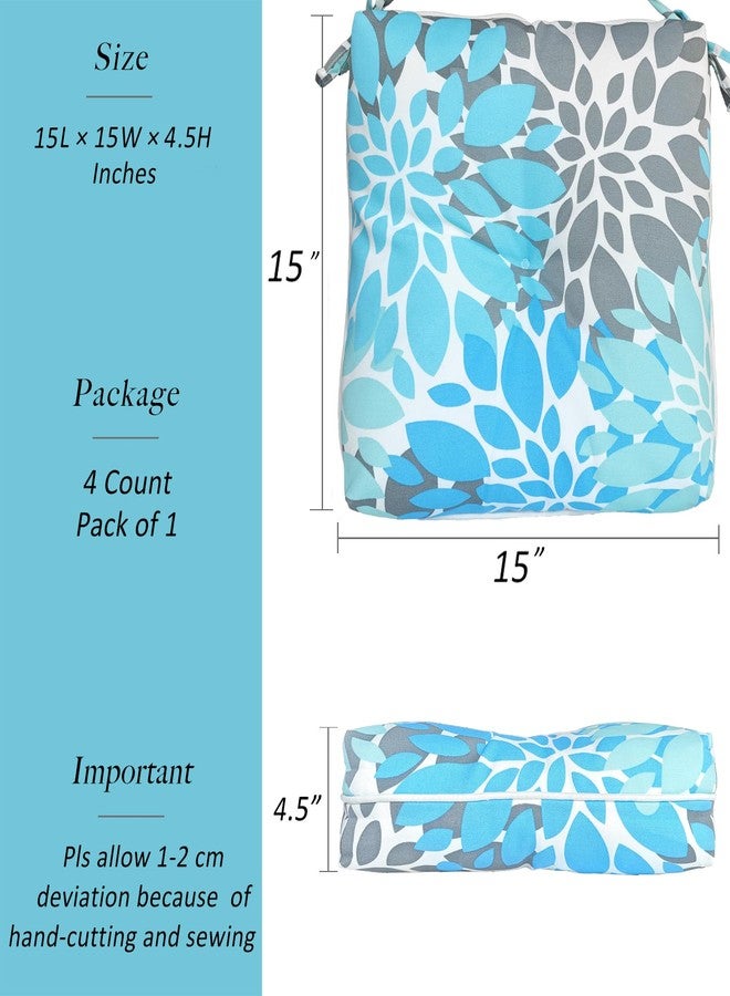 JMGBird Pack of 4 Square Chair Cushions for Dining Chairs 16"x16"x4" - Non-Slip Water-Resistant Seat Pads for Kitchen Patio Outdoor Furniture - Image 2