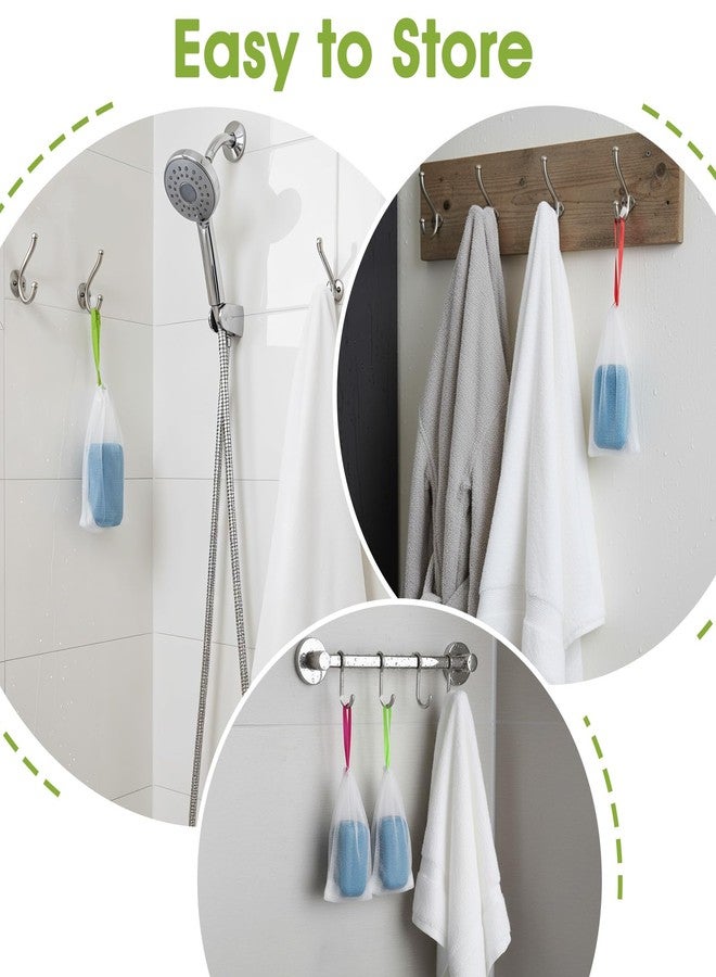 Larrel 12 Pcs Soap Bag, Mesh Soap Saver Bag with Drawstring Foam Net Bar Soaps Pouch Soaps Net Soaping Packaging Bath Accessories for Soaping Bars Shower Washing Body Bath Gym Travel (White) - Image 5