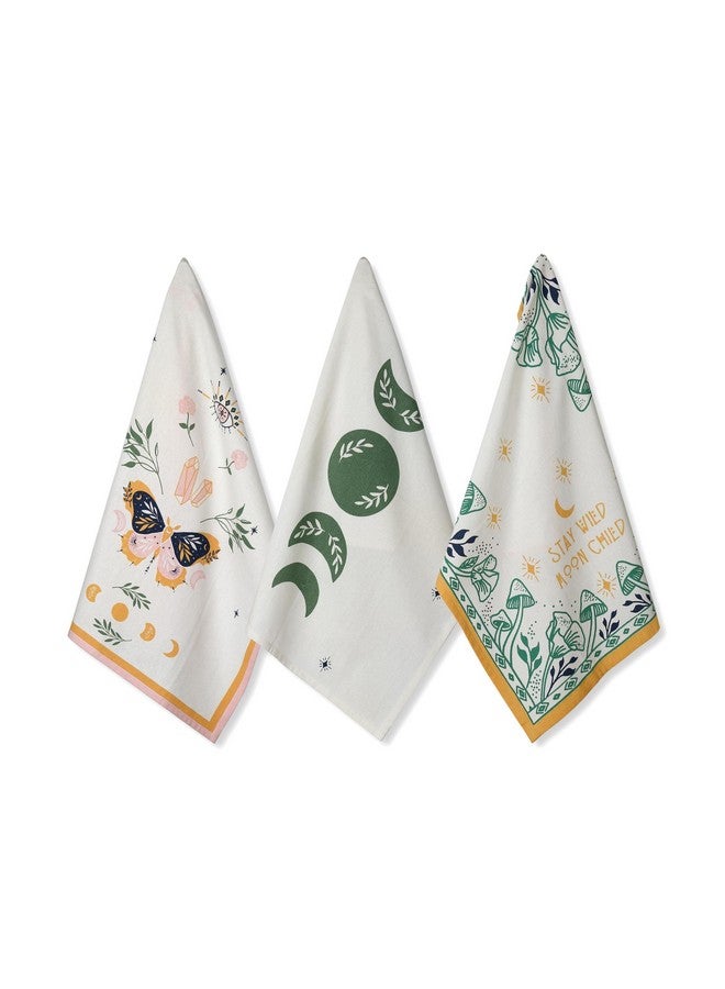 Folkulture Kitchen Towels or Dish Towels, 20" X 26" Modern Kitchen Hand Towels or Tea Towels from Daughter, Set of 3 Cotton Dishtowels and Dishcloth for Farmhouse Decor, Magical - Image 1