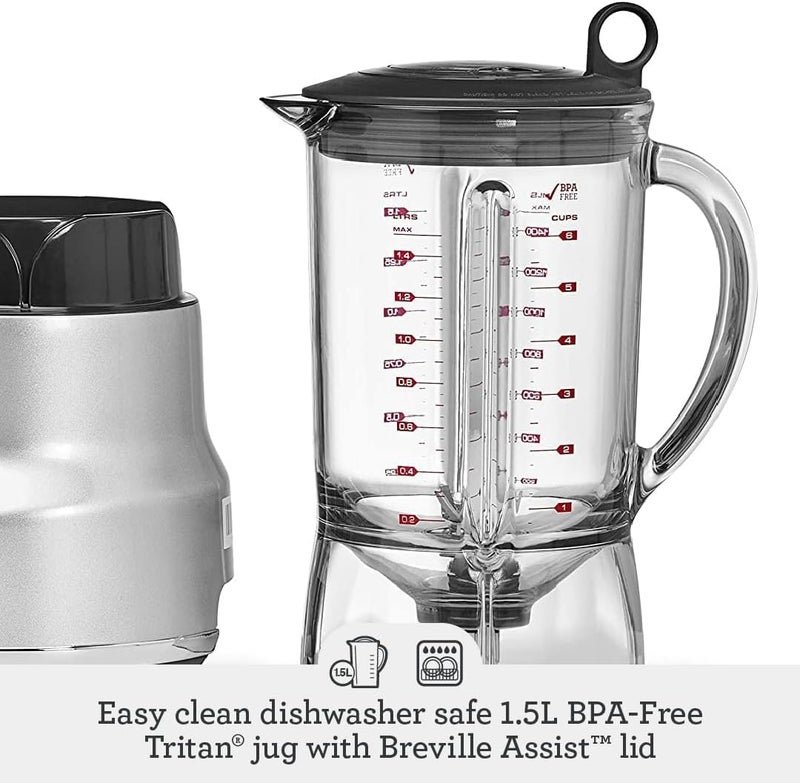 Sage - The Fresh & Furious Blender –1.5L BPA-Free Tritan Jug, Smoothie and Ice Crush Presets, 5 Speeds, LCD Display, Auto Clean – Stainless Steel- KSA Version, 2 Year Manufacturer Warranty - Image 3