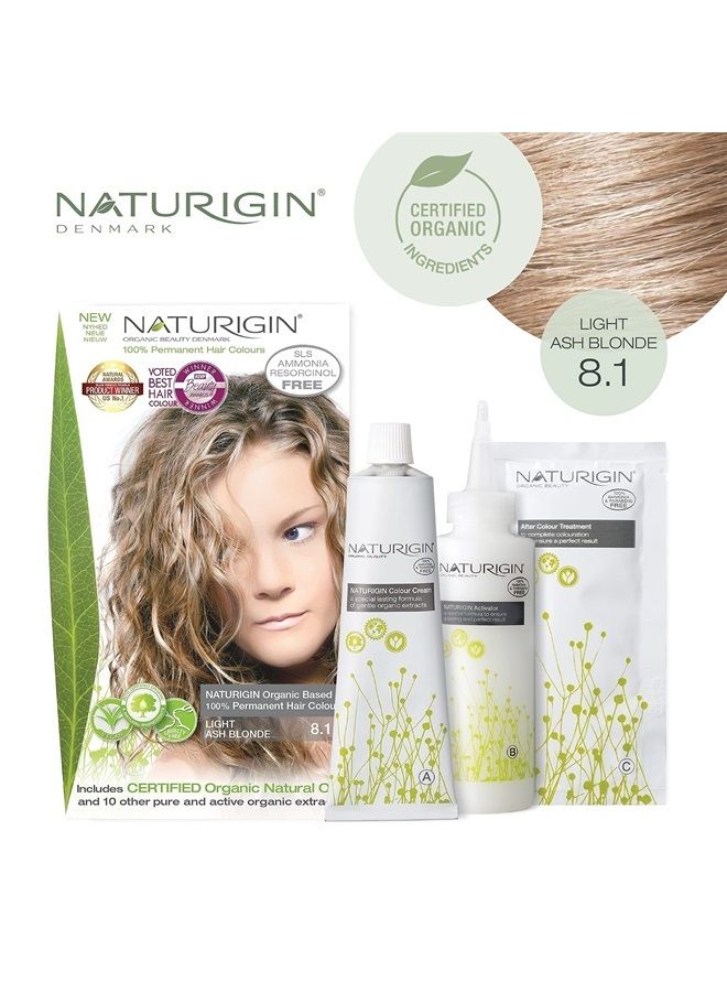 NATURIGIN Light Ash Blonde Hair Dye 8.1 - Permanent Hair Color 100% Grey Coverage - Certified Organic Natural Ingredients, Deeply Nourishes the Hair - Ammonia Free, Vegan, Long Lasting Results - Image 2