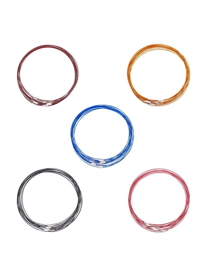 UNICRAFTALE 75Pcs 17.5Inch 5 Colors Wire Necklace Stainless Steel Wire Necklace Choker Necklace With Brass Screw Clasp Wire Necklace Chains Wire Necklace Cord Diy Jewelry Making14.5Mm Diamater - Image 1