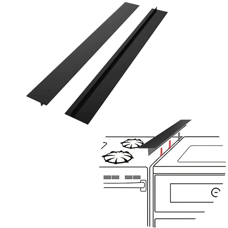 ItsNio Silicone Stove Gap Covers (2 Pack), Stove Gap Guard, Heat Resistant Oven Gap Filler, Easy Clean,25 Inches, Black - Image 1